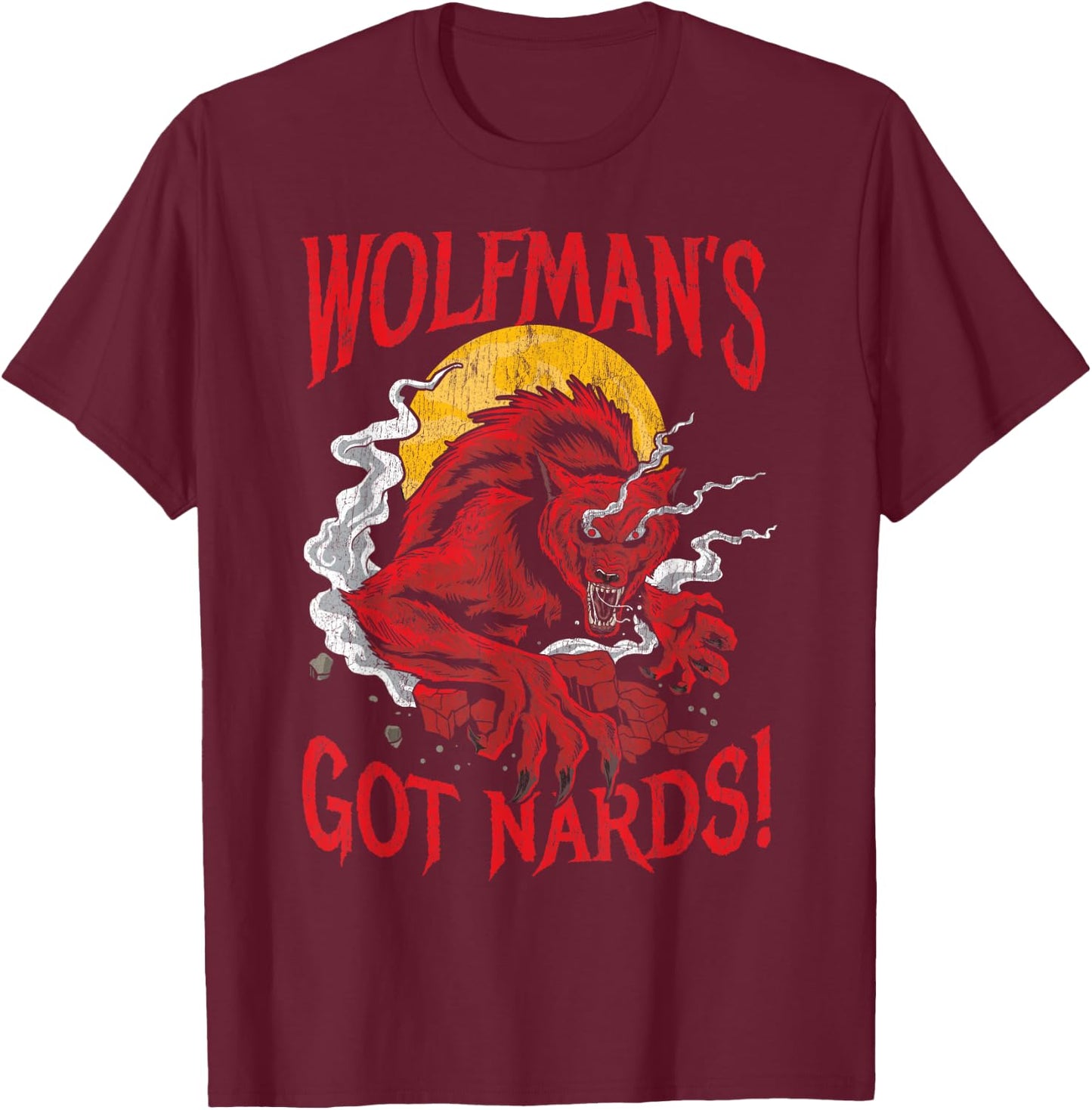 Wolfman's Got Nards Design For Wolves Fans T-Shirt - T-Shirt | Maroon