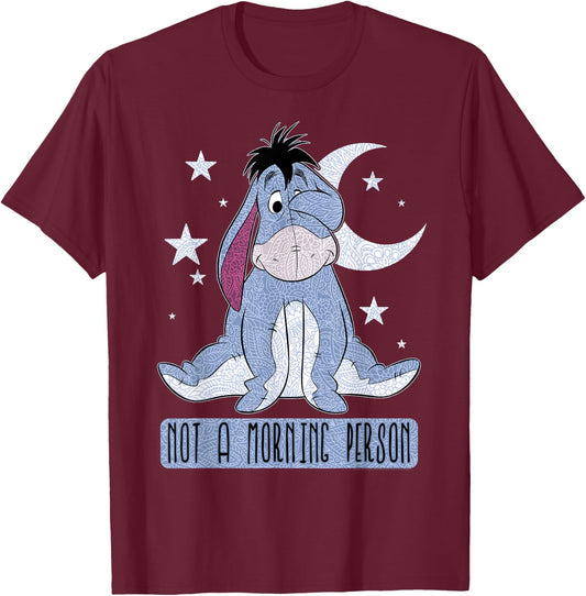 Disney Winnie The Pooh Eeyore Not A Morning Person Short Sleeve T-Shirt - T-Shirt | Maroon