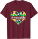 Love WaWa life - Grandma heart T-Shirt - T-Shirt | Maroon