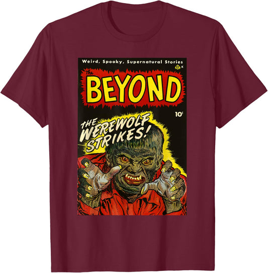 Wolfman Halloween Monster Vintage Horror Movie Werewolf T-Shirt - T-Shirt | Maroon