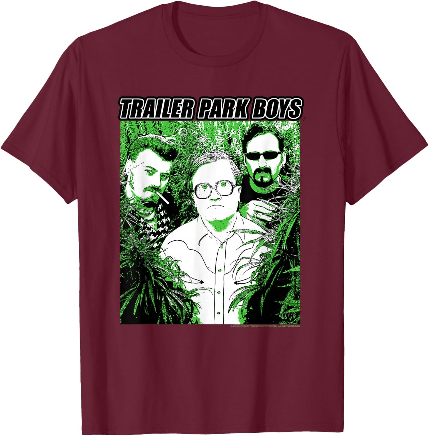 Trailer Park Boys in The Weeds High Contrast Photo TV Show T-Shirt - T-Shirt | Maroon