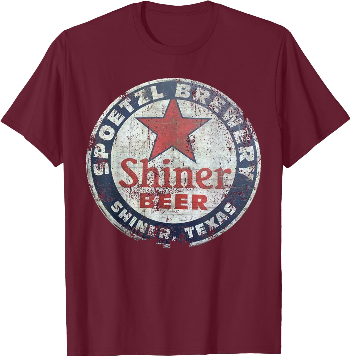 Shiner Beer T-Shirt - T-Shirt | Maroon