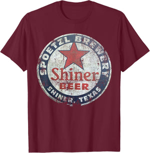Shiner Beer T-Shirt - T-Shirt | Maroon