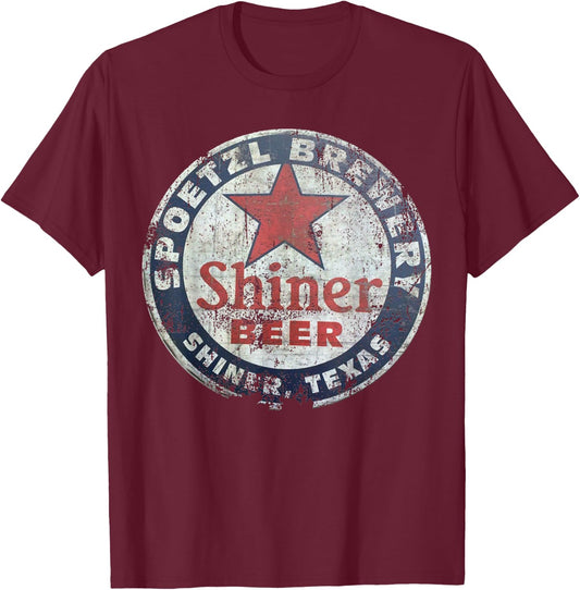 Shiner Beer T-Shirt - T-Shirt | Maroon