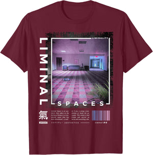 Liminal Spaces, Vaporwave, Retro T-Shirt - T-Shirt | Maroon