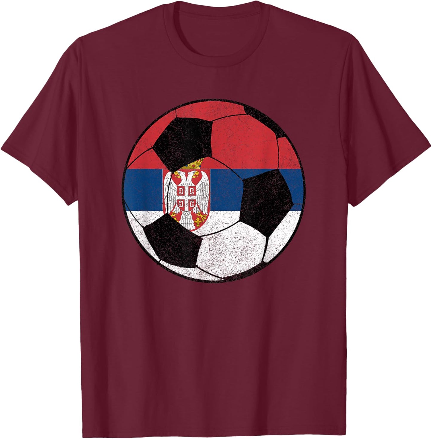Vintage Soccer Shirts, Men Kid Boy Soccer Jersey Serbia T-Shirt - T-Shirt | Maroon