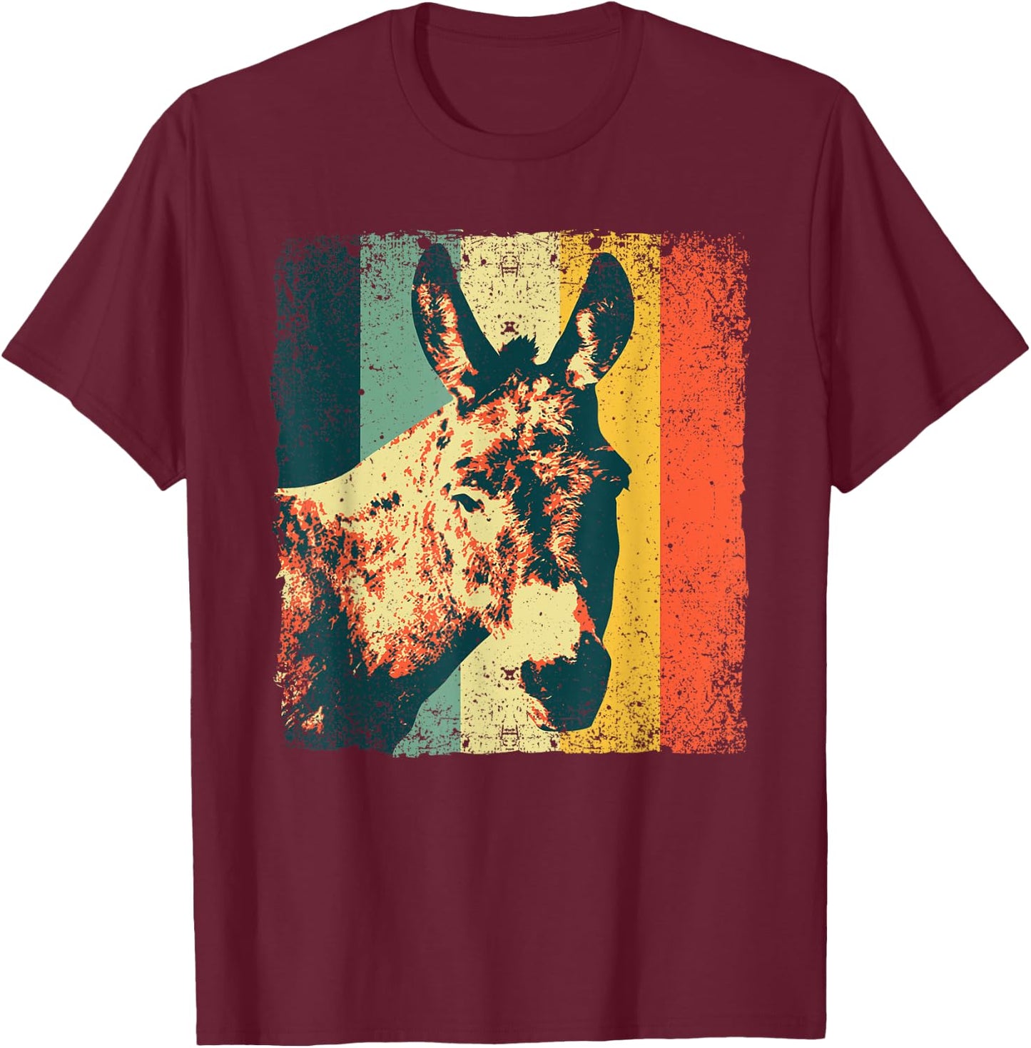 Funny Vintage Donkey Design Women Safari Mule Equine T-Shirt - T-Shirt | Maroon
