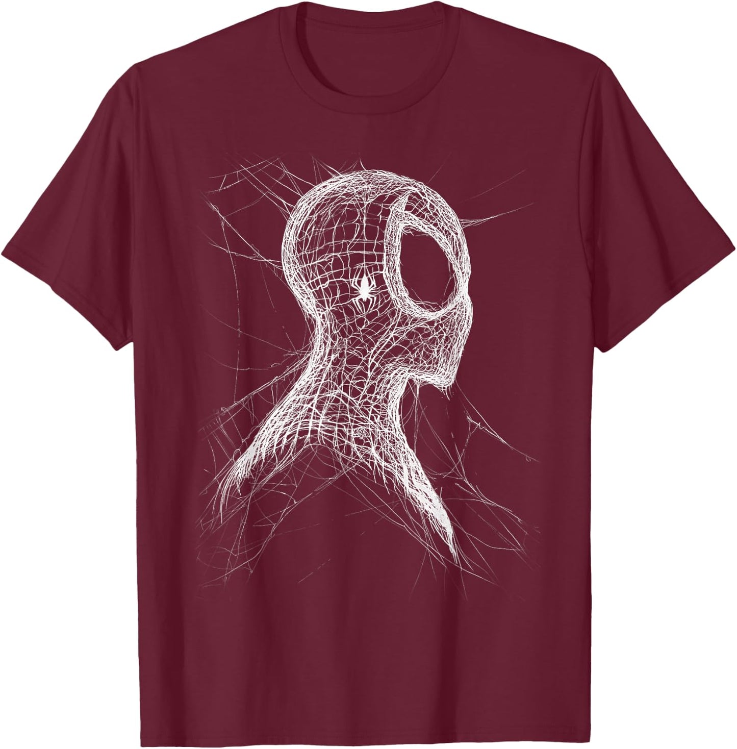 Marvel The Amazing Spider-Man Web Silhouette Comic Cover T-Shirt - T-Shirt | Maroon