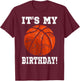 It's My Birthday Basketball Lover Gift Vintage Retro T-Shirt - T-Shirt | Maroon