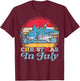 Lighting Shark Lover Vintage Retro Shark Christmas In July T-Shirt - T-Shirt | Maroon