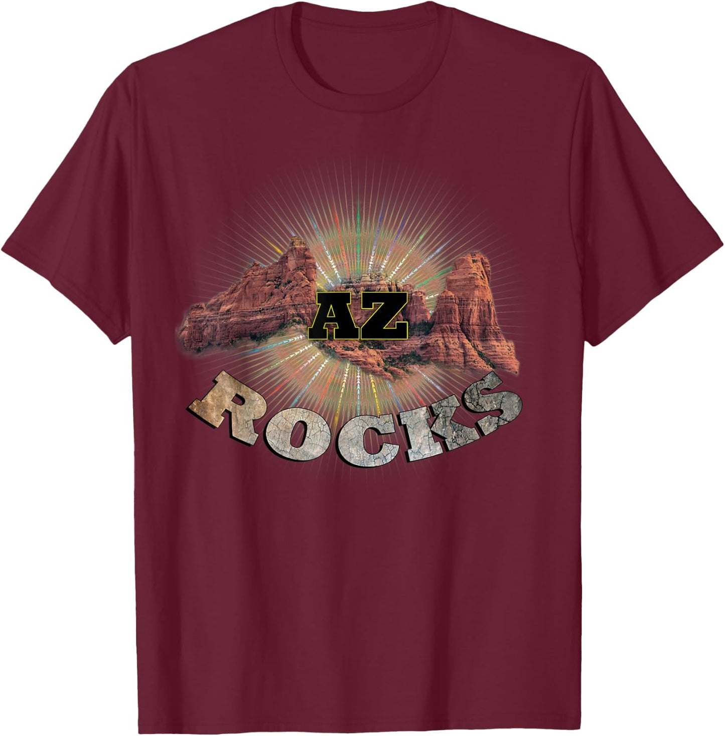 Backpacking Phoenix AZ Rocks Design Mountain Hiking T-Shirt - T-Shirt | Maroon