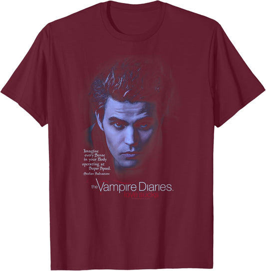 Vampire Diaries Stefan Sense Your Body T-Shirt - T-Shirt | Maroon