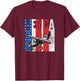 American Flag Merica Aviation Pilot 4th Of July Airplane T-Shirt - T-Shirt | Maroon