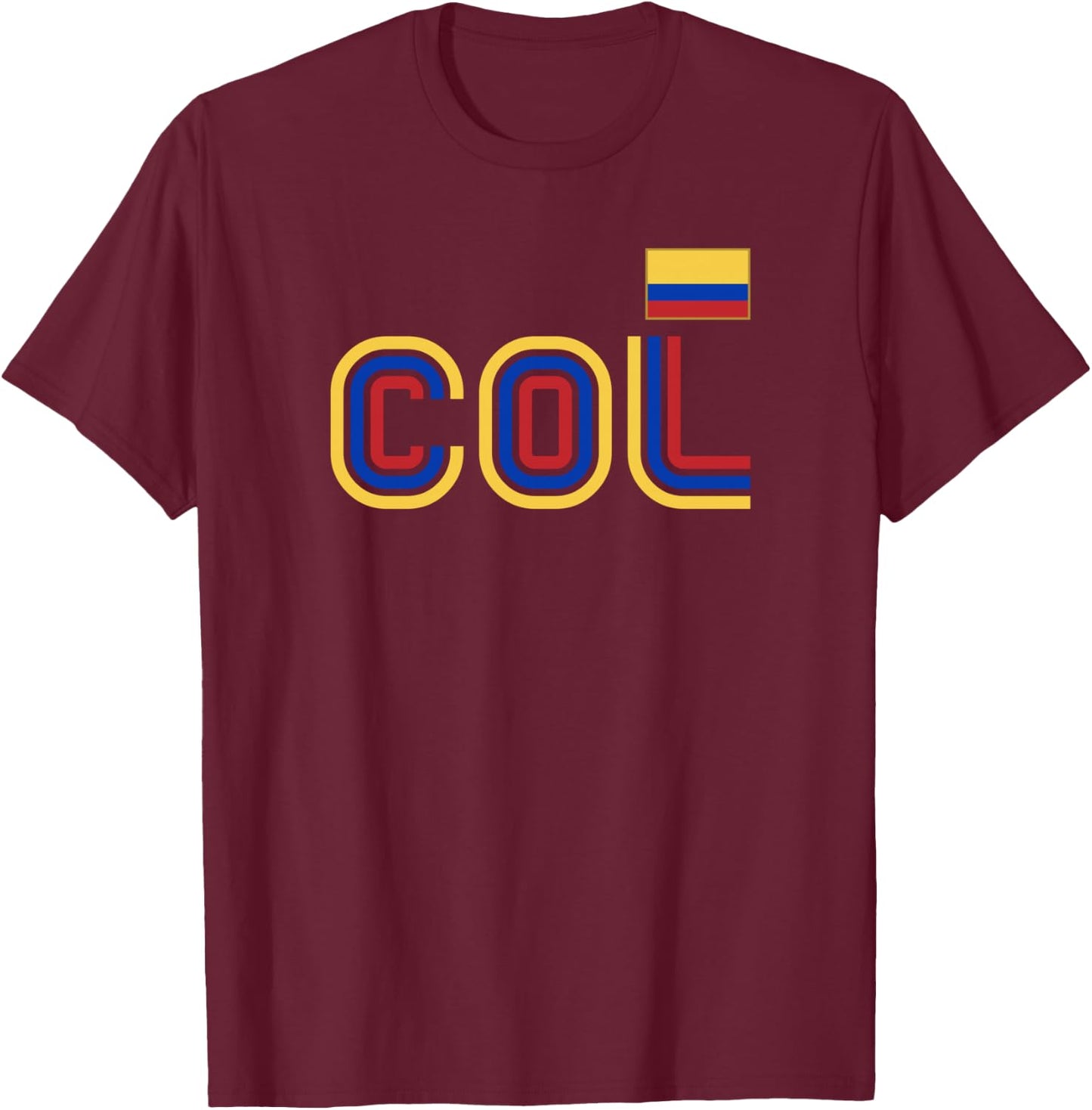 Colombia Flag Retro International Country Colombian Pride T-Shirt - T-Shirt | Maroon
