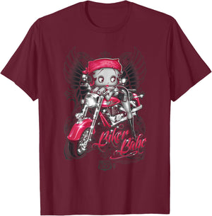 Betty Boop Biker Babe T-Shirt - T-Shirt | Maroon