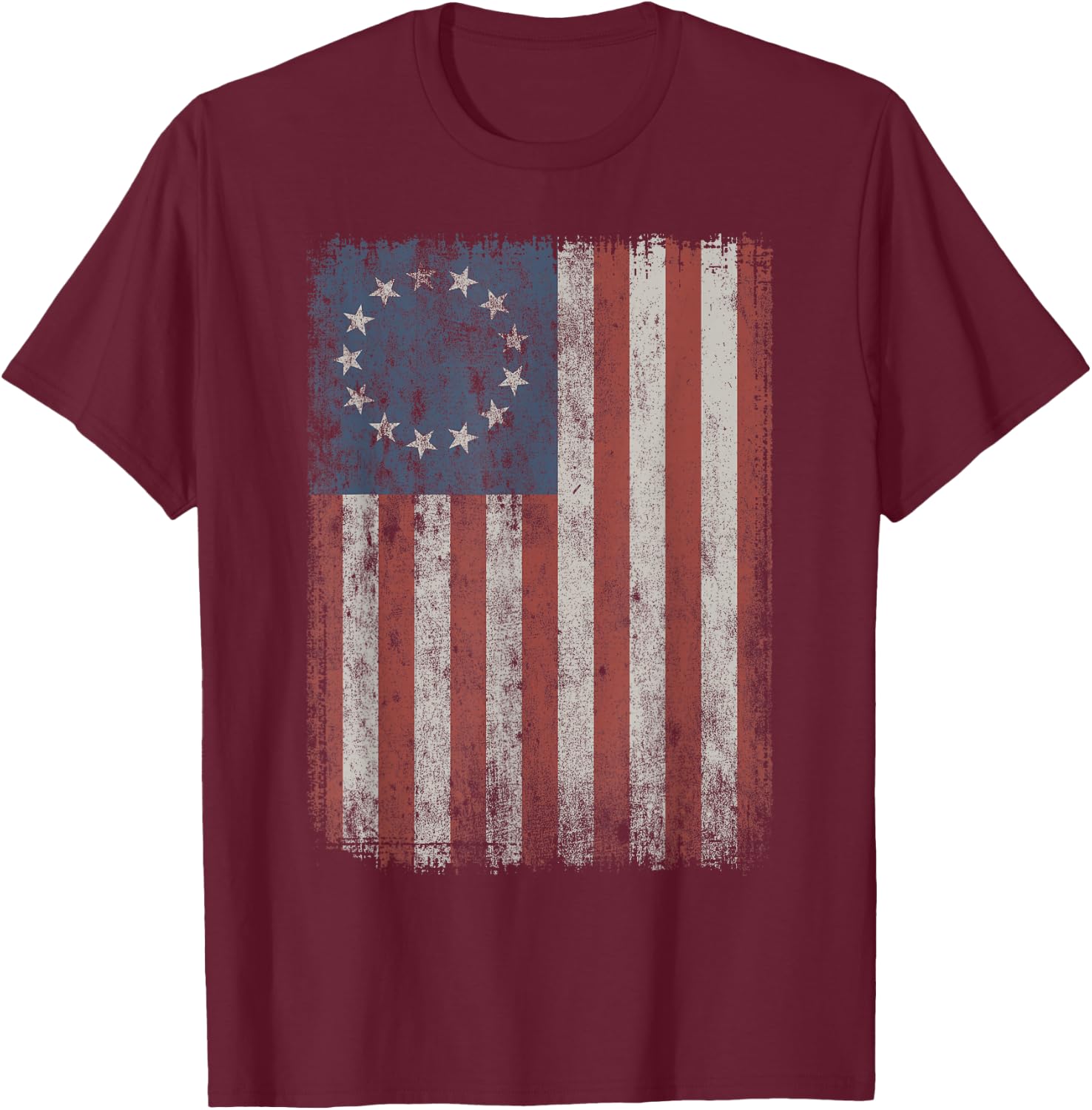 Vintage Betsy Ross Flag T-Shirt - T-Shirt | Maroon