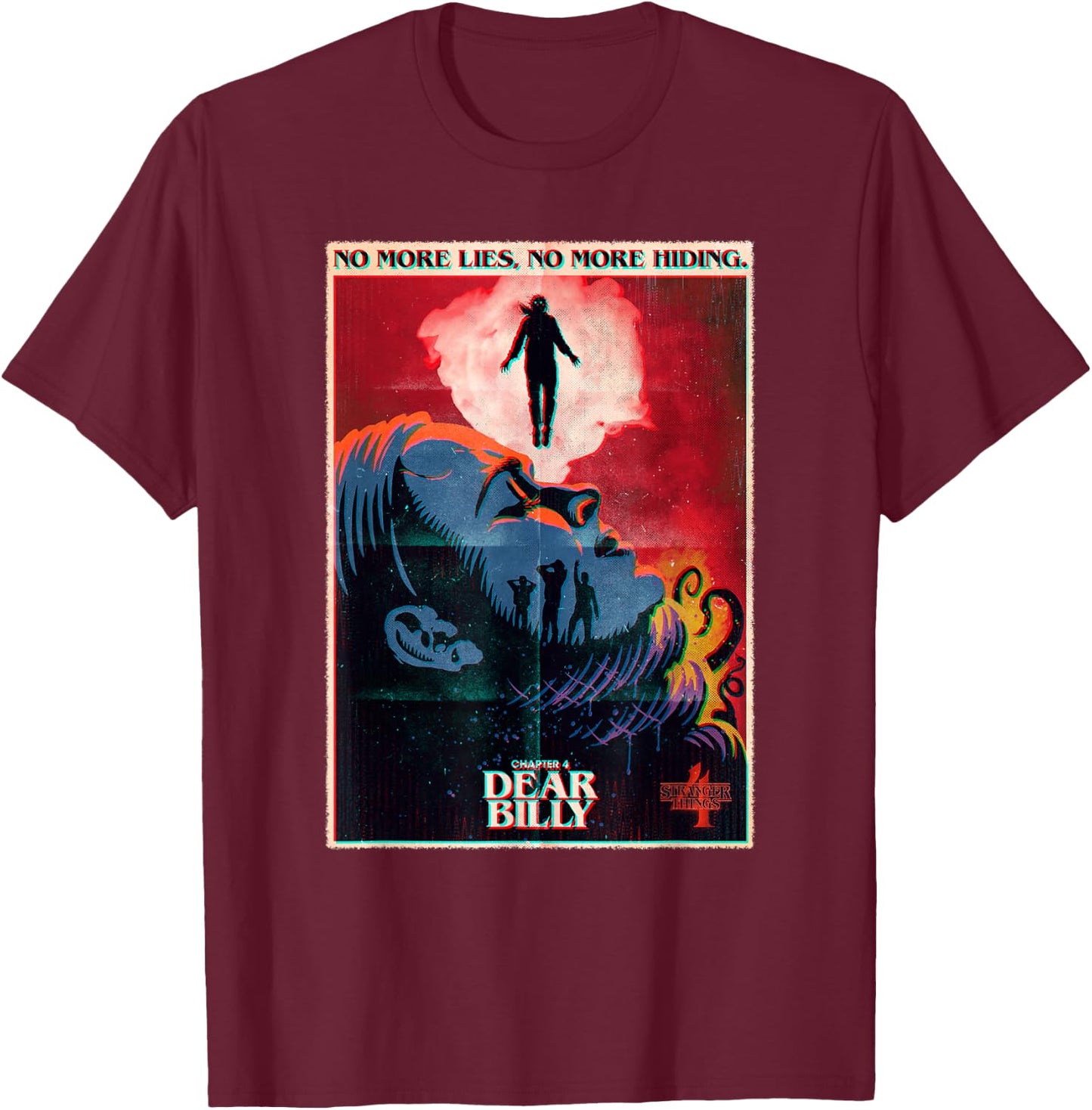 Stranger Things 4 Chapter 4: Dear Billy Max Poster T-Shirt - T-Shirt | Maroon
