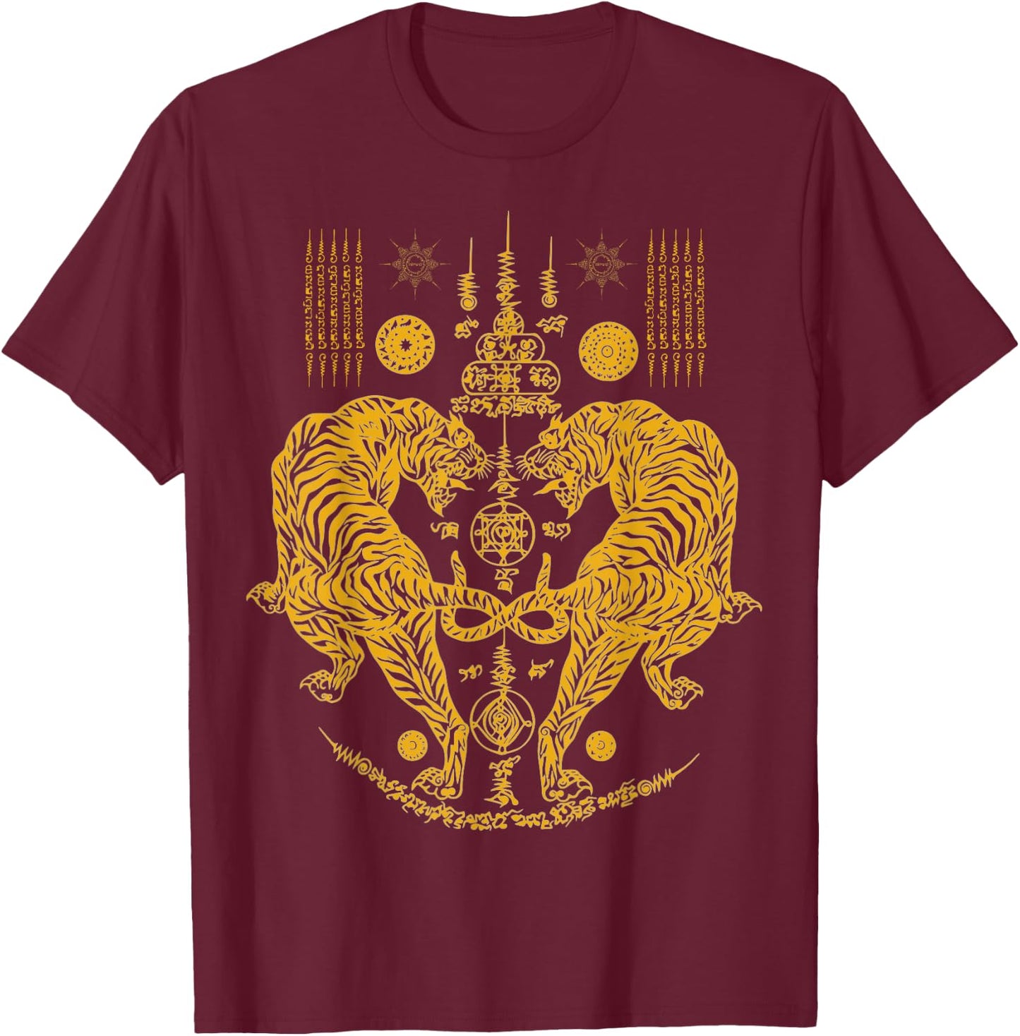 Thailand Sak Yant Tattoo Magical Thai Tattoos Thailand Gift T-Shirt - T-Shirt | Maroon