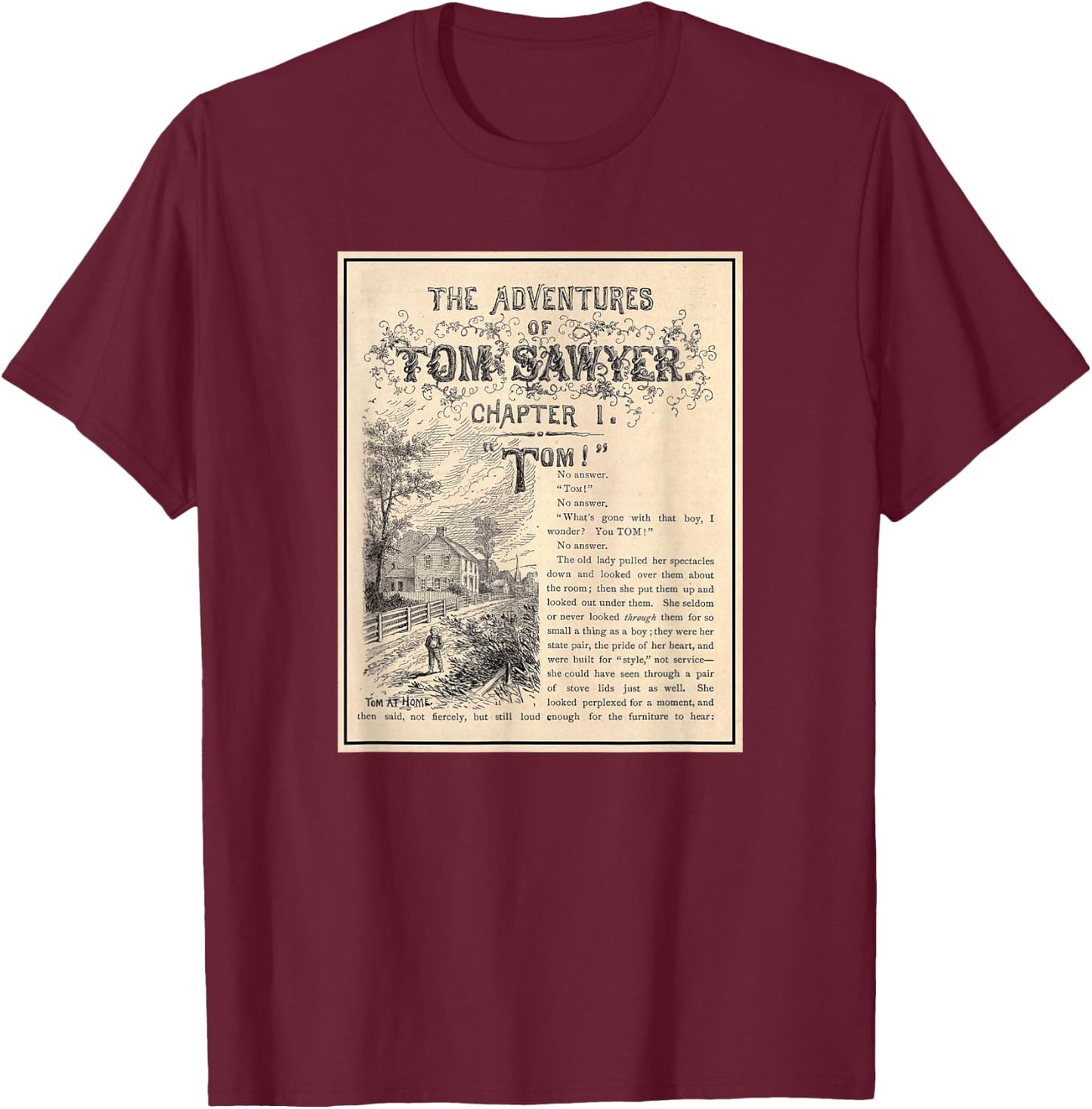 Tom Sawyer Adventures (1876) T-Shirt - T-Shirt | Maroon
