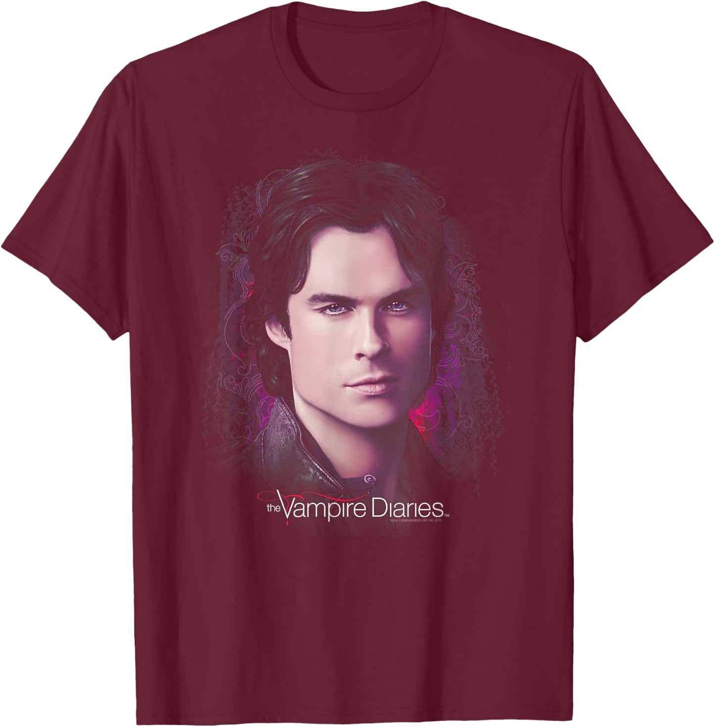 Vampire Diaries Damon Compelling T-Shirt - T-Shirt | Maroon