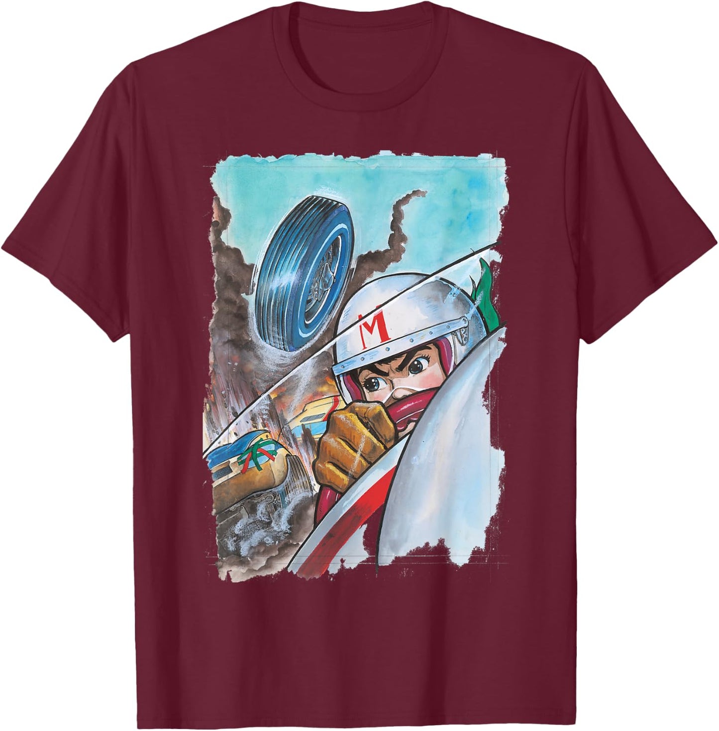 Manga Speed Racer Crash T-Shirt - T-Shirt | Maroon