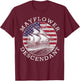 Mayflower Descendant Used Union Jack T-Shirt - T-Shirt | Maroon