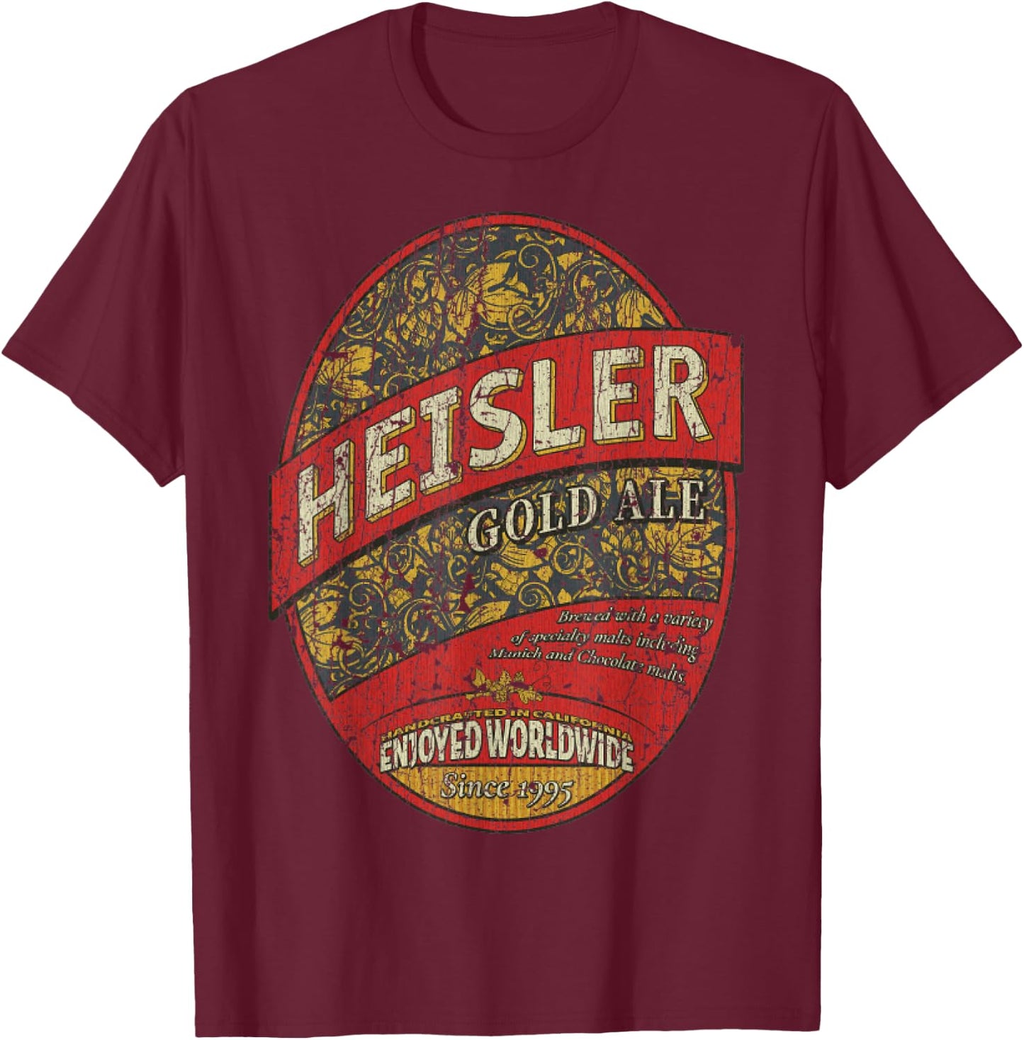 Heisler Gold Ale Beer 1995 T-Shirt - T-Shirt | Maroon