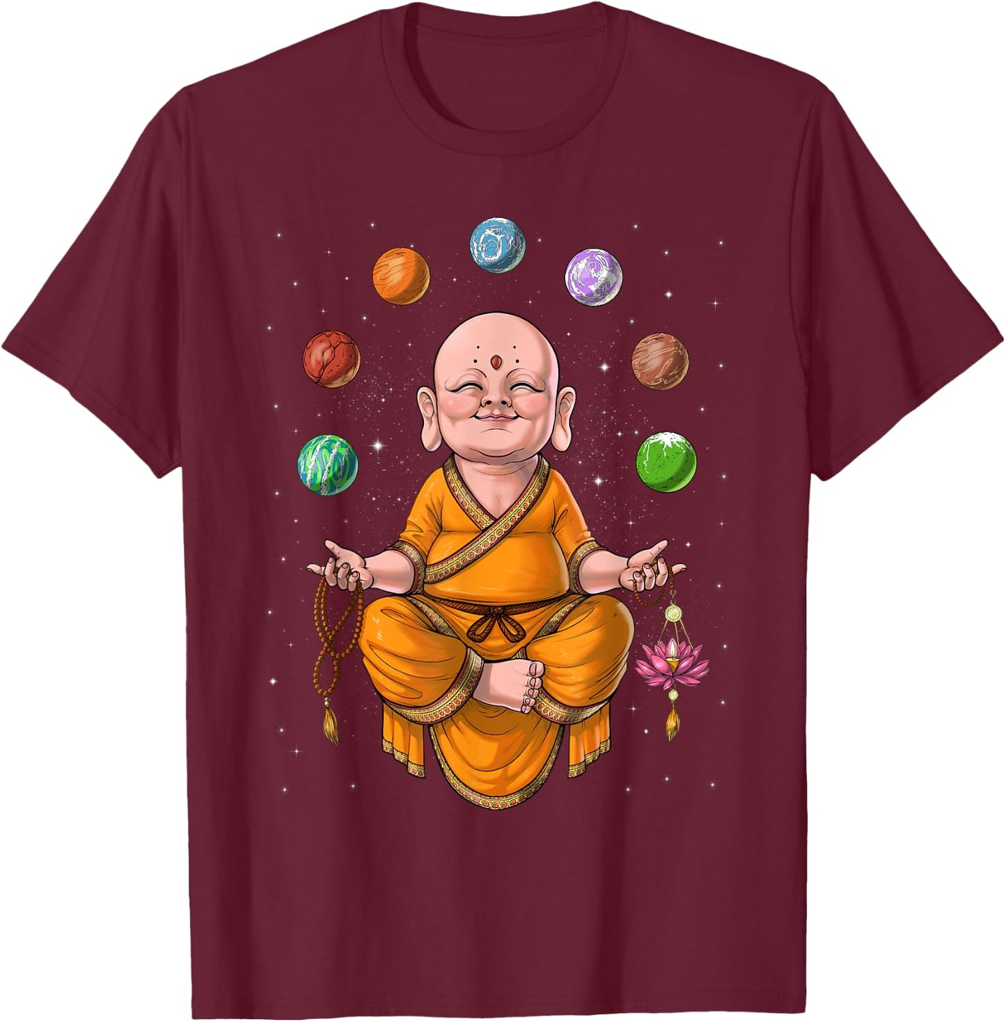 Baby Buddha Meditation Zen Yoga Spiritual Buddhist Buddhism T-Shirt - T-Shirt | Maroon