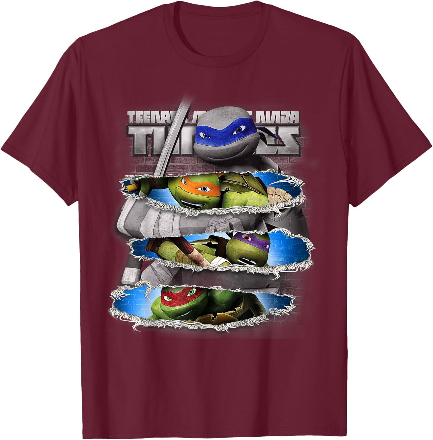 Teenage Mutant Ninja Turtles Sword Slice T-Shirt - T-Shirt | Maroon