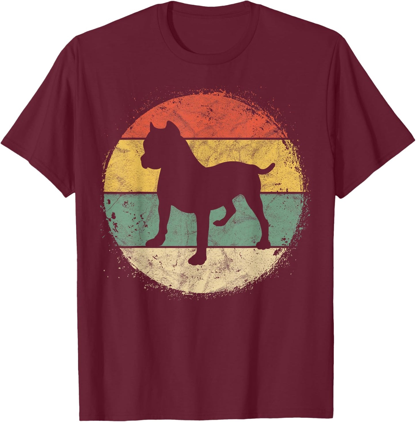 Vintage Pitbull Owner Gifts Dog Lover Clothes -Adults Black Retro Pitbull Owner Gift Dog Lover Pitbull Parent T-Shirt - T-Shirt | Maroon