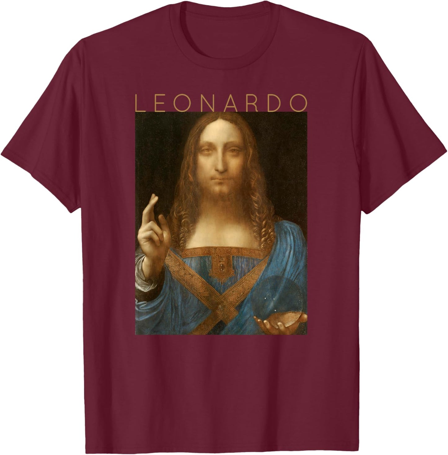 Leonardo da Vinci - Salvator Mundi - Art for Artists T-Shirt - T-Shirt | Maroon