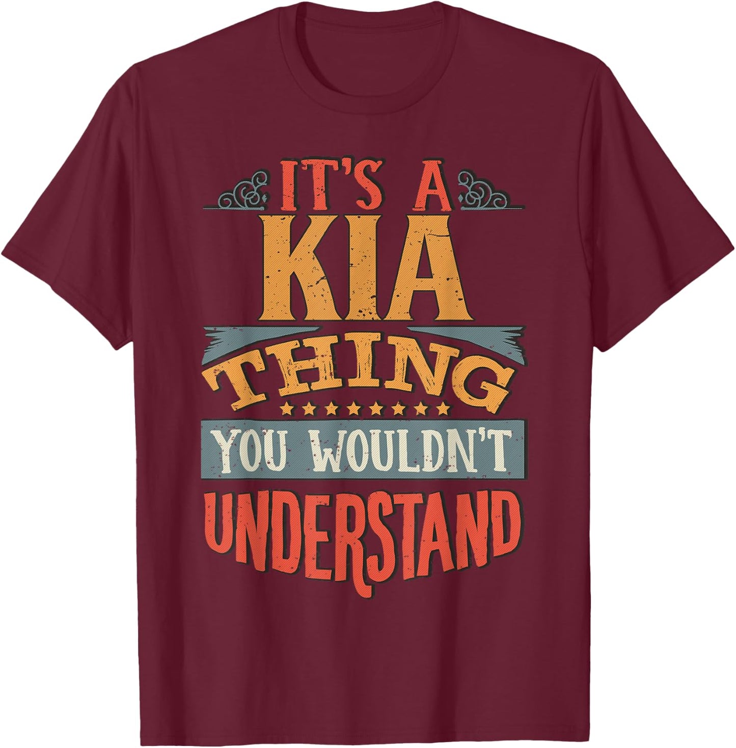 Kia Name T-Shirt - T-Shirt | Maroon