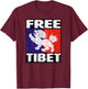 Free Tibet Flag Snow Lion Vintage Graphic T-Shirt - T-Shirt | Maroon