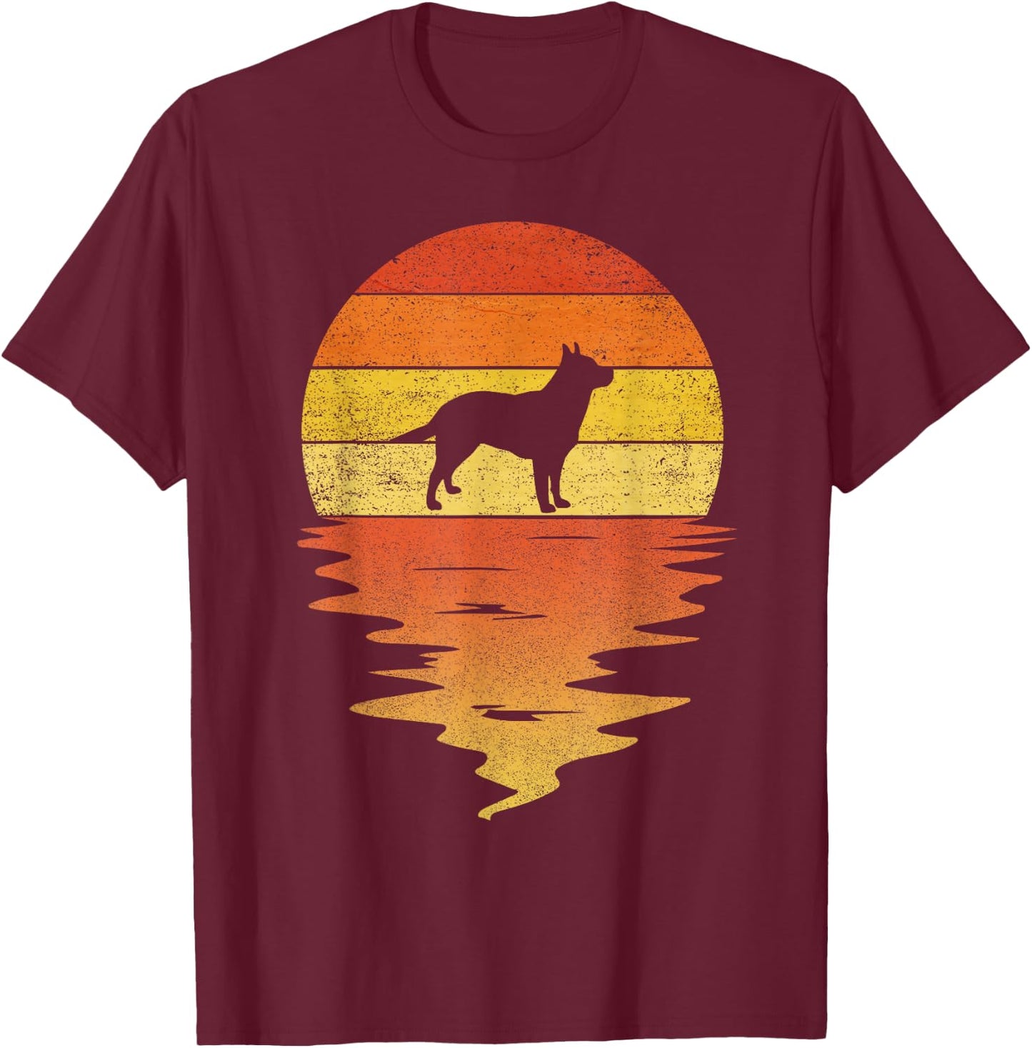 Australian Cattle retro sunset vintage Australian Cattle Dog Women Girls Kids T-Shirt - T-Shirt | Maroon