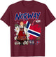 Norwegian Flag Idea for Girls Norge Norway Culture Themed T-Shirt - T-Shirt | Maroon