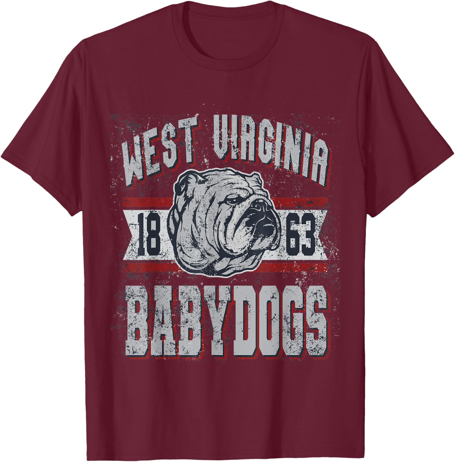 Funny WV Jim West Virginia Justice Baby Dogs bulldog Men Women T-Shirt - T-Shirt | Maroon