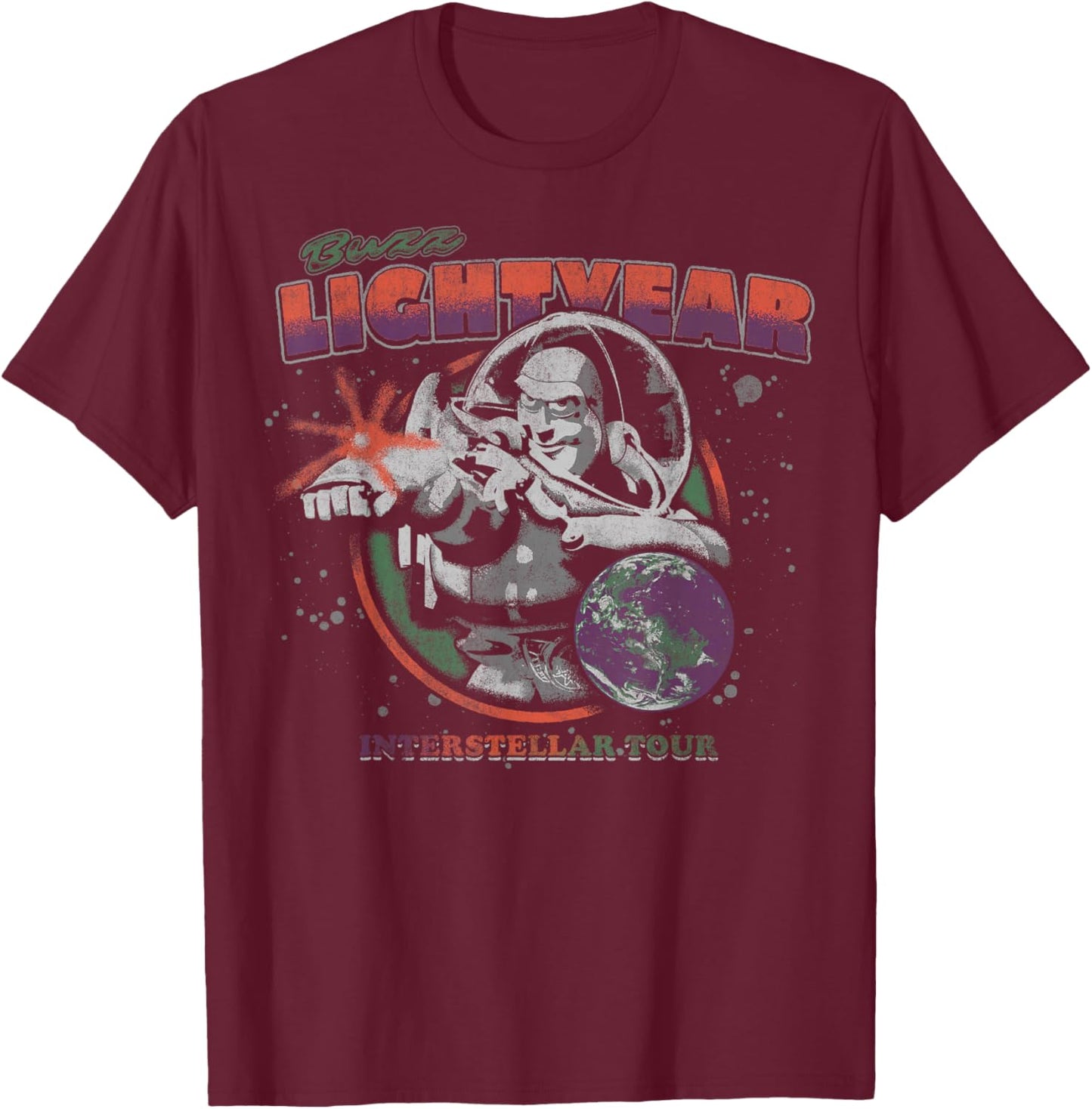 Disney Pixar Toy Story Buzz Lightyear Interstellar Tour T-Shirt - T-Shirt | Maroon