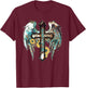 Christian Western Cross With Sunflower Decor Faith T-Shirt - T-Shirt | Maroon