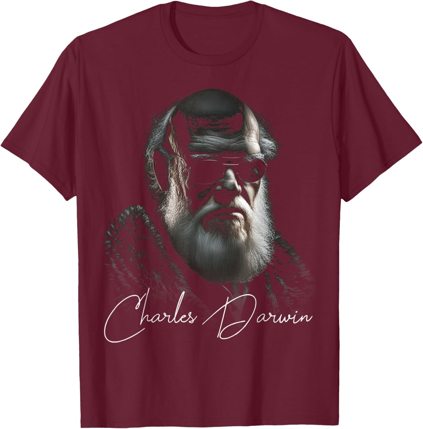 Charles Darwin Evolution Atheist Biology Teacher T-Shirt - T-Shirt | Maroon