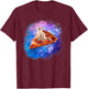 Galaxy Cat Riding A Pizza Men Women Kids T-Shirt - T-Shirt | Maroon