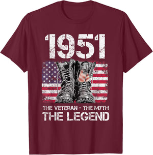 Vintage 1951 Man Myth Legend 71st Birthday Dad Grandpa T-Shirt - T-Shirt | Maroon