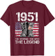 Vintage 1951 Man Myth Legend 71st Birthday Dad Grandpa T-Shirt - T-Shirt | Maroon