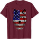 Patriotic Wolf - USA American Flag 4th of July Fourth T-Shirt - T-Shirt | Maroon