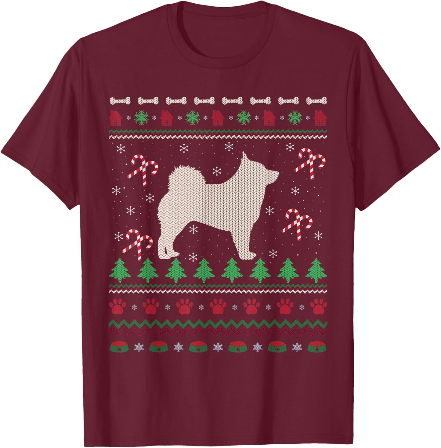 Schipperke Dog Lover Xmas Ugly Schipperke Christmas Men Women Kids T-Shirt - T-Shirt | Maroon