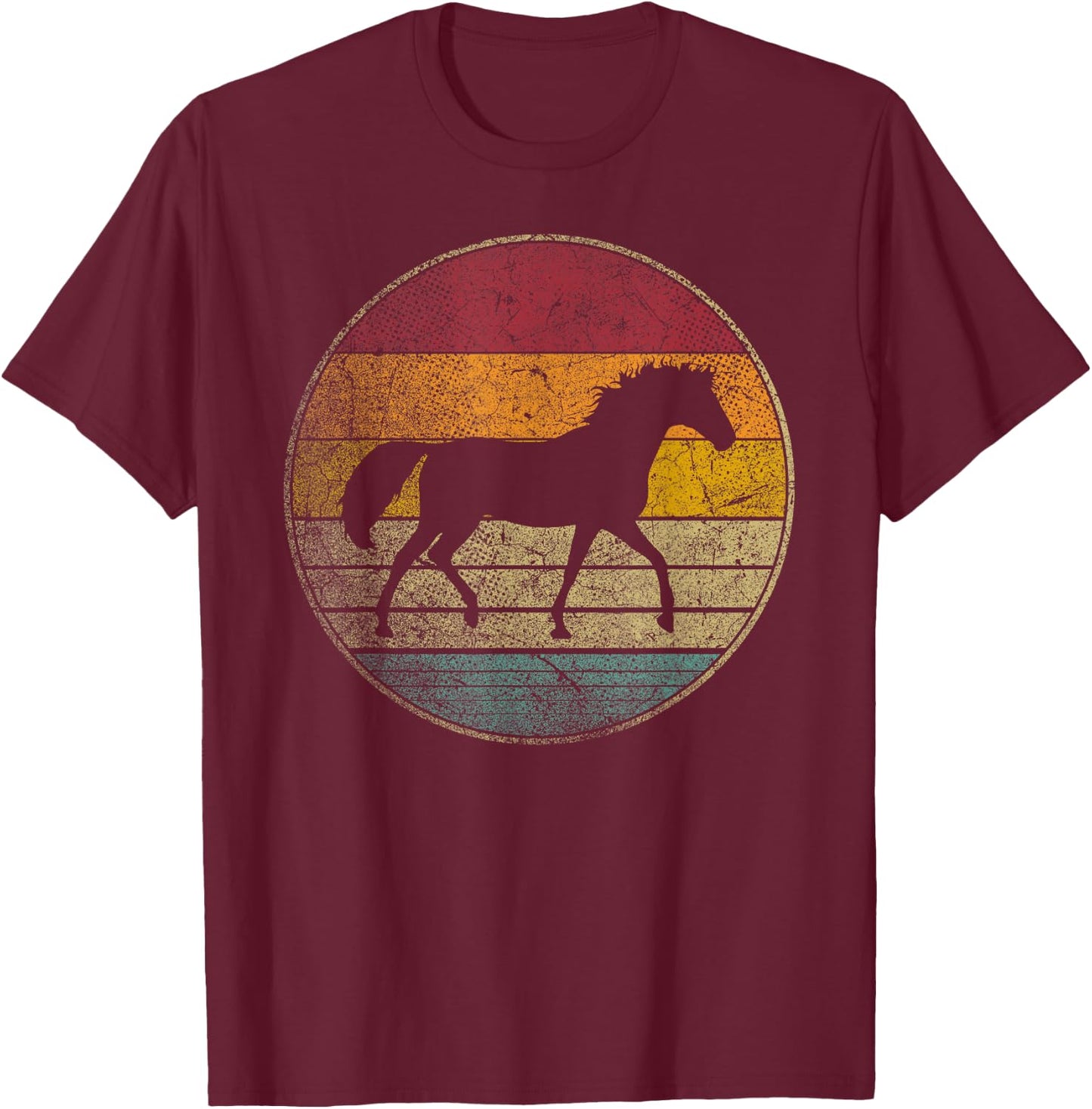 Horse Lover Riding Girl Horseback Vintage Retro 70s 80s Gift T-Shirt - T-Shirt | Maroon