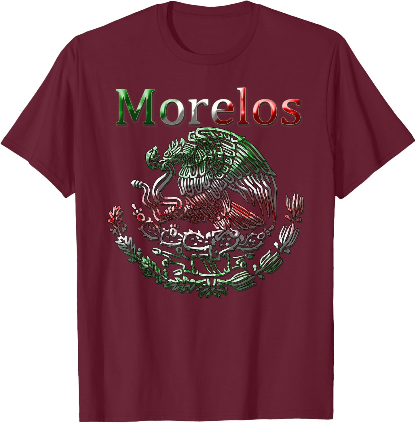 Morelos Mexican flag shirts Morelos sudaderas T-Shirt - T-Shirt | Maroon