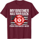 My Brother Has Back Firefighter Family T Shirt Sister Gift T-Shirt - T-Shirt | Maroon