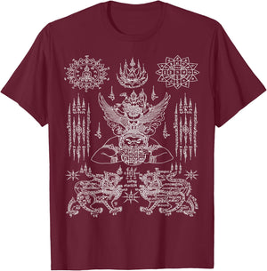 Thailand tattoo magical sak yant thai tattoos Thailand gift T-Shirt - T-Shirt | Maroon