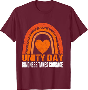 Unity Day Shirt Orange Kindness Takes Courage Unity Day Kids T-Shirt - T-Shirt | Maroon