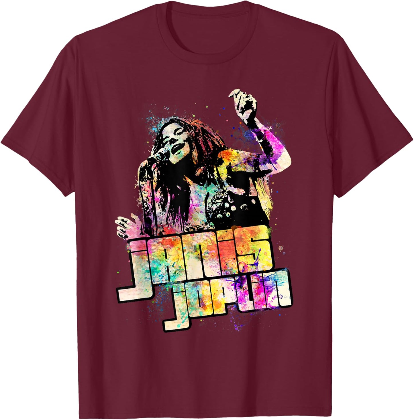 Janis Joplin Colors of Janis T-Shirt - T-Shirt | Maroon